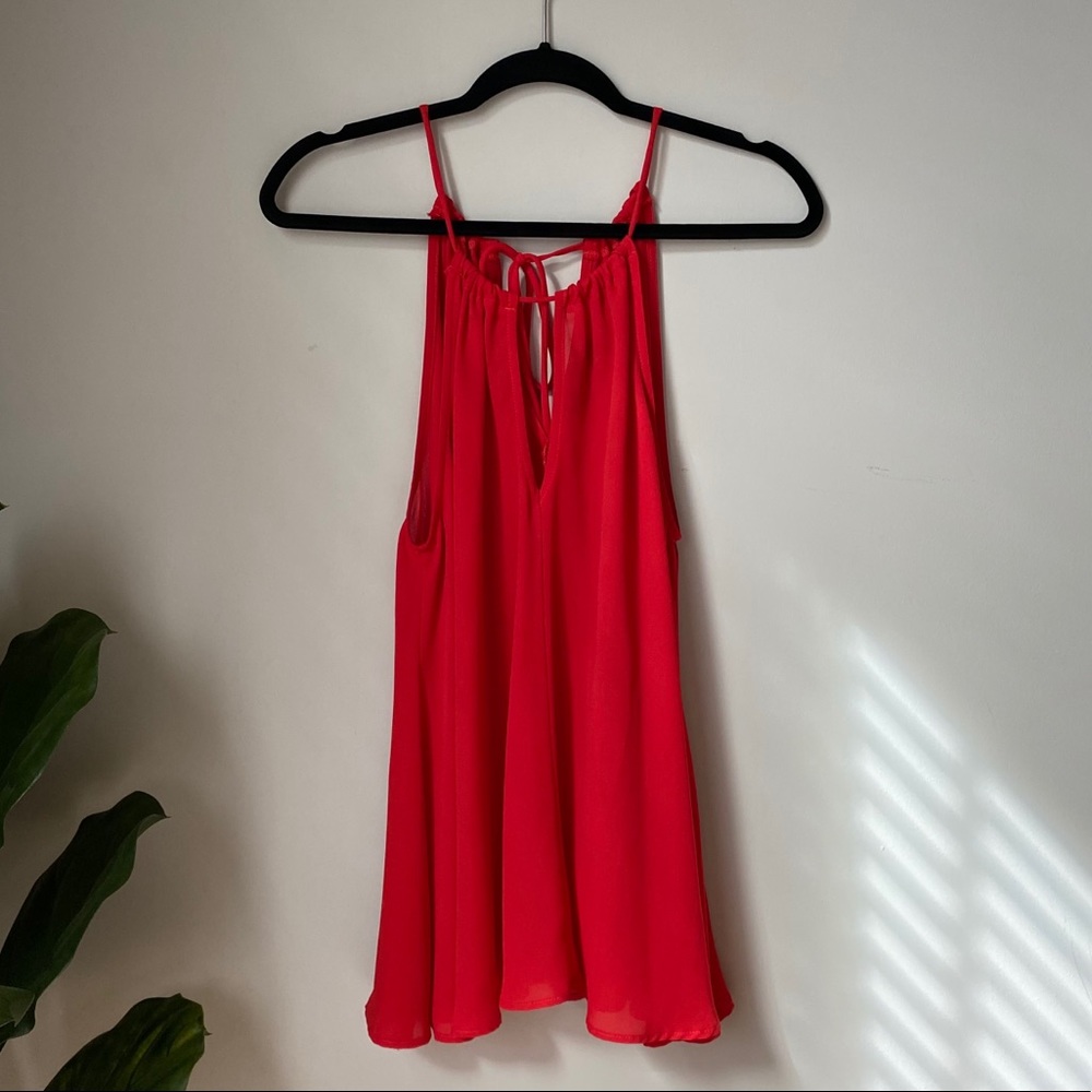 Red Keyhole Blouse